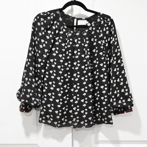 Tanya Taylor Gillian Poppy Print Shirt 100% Silk | Size 6 - Picture 2 of 10